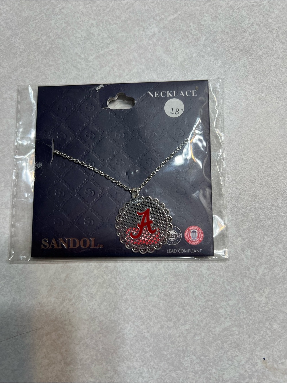 Sandol Alabama Crimson Tide 18” Necklace NCAA Fan Jewelry NEW Unopened